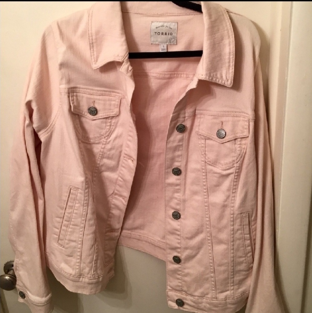 Pink denim Torrid jacket!! Sz1
